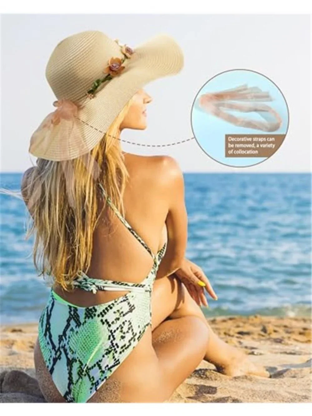 Beach Hat for Women Wide Brim Sun Straw Hats for Women Sun Hat Womens UPF 50+